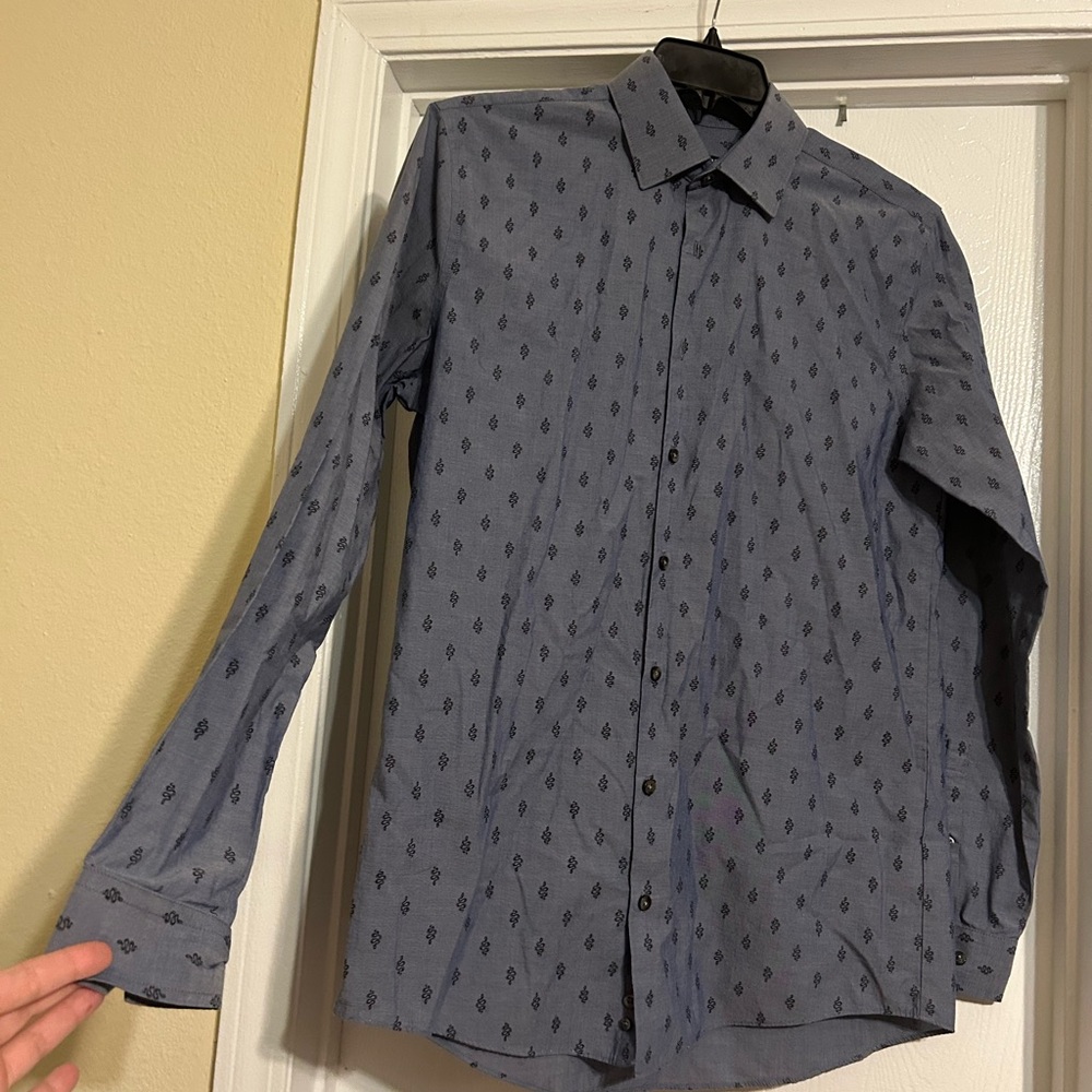 JF j.ferrar Navy snake Print Shirt